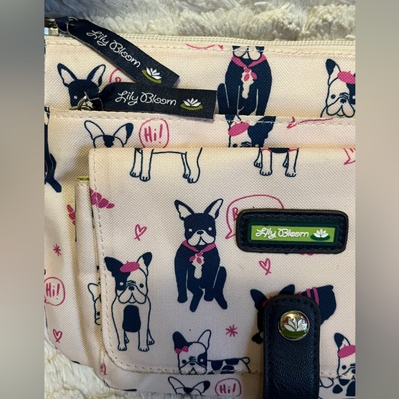 Lily Bloom, super cute, white French bulldog  (dog) satchel handbag. - Picture 4 of 10